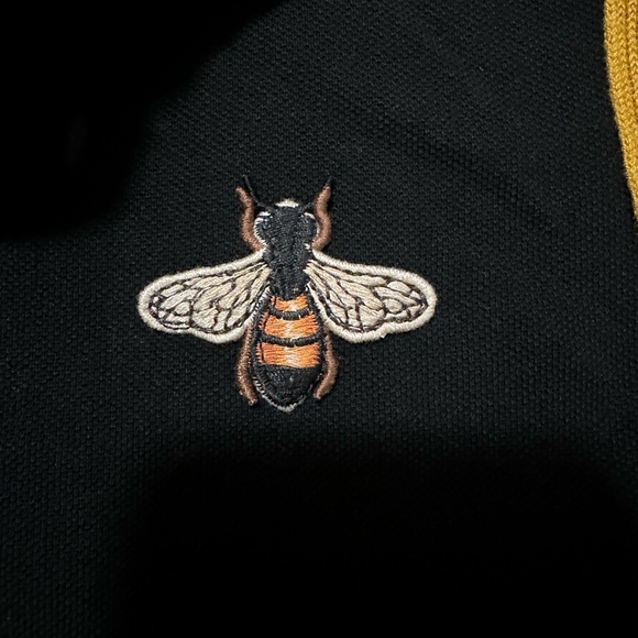 Gucci Black Polo Shirt with Gold and Red Accents - Picture 4 of 5